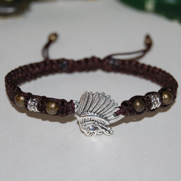 Native Chief Bracelet,Indian Chief Bracelet,American Indian Bracelet,Chief - Picture 2 of 3